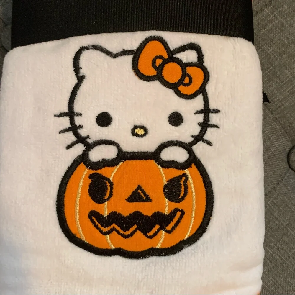 Hello Kitty Jack O’Lantern Pumpkin 16” x 28” Halloween Hand Towel Pack of Two